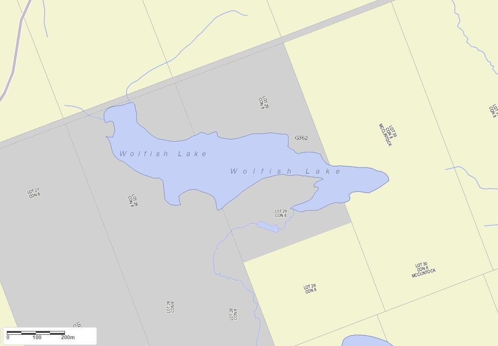 Crown Land Map of Wolfish Lake in Municipality of Algonquin Highlands and the District of Haliburton